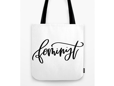 Feminist tote feminist hand lettering ipad lettering tote