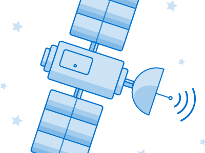 Satellite connect graphic icon illustration monochromatic satellite software space stars tech ui ux