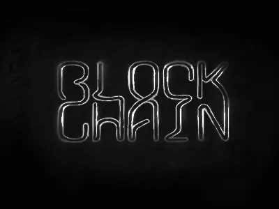 Blockchain Logo Concept block chain blockchain concept connected crypto interwoven link logo neon original sign technology