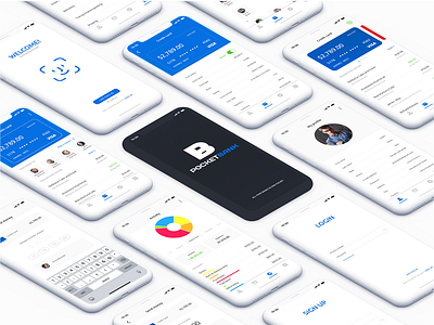 PocketBank Mobile App app behance case design iphone x landing mobile money shot ui ux