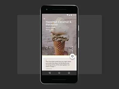 gelato rec android app design gelato italy mobile pixel 2 product rome ui venchi