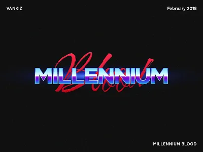 Millenium Blood 80s cyber gradient typography vhs