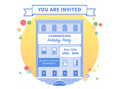 Holiday party invitation building holiday invitation party rsvp vector welcome