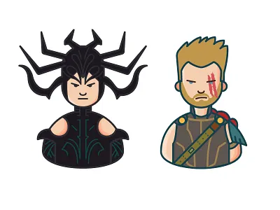 Thor and Hela animation character gif hela hulk ragnarok thor ui