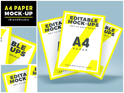 Floating A4 Paper Mockup (Scene 2) a4 floating flyer mockup free freebie mock up mockup paper poster mockup psd smart object