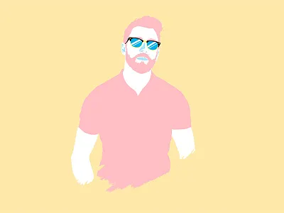 Me beard glasses man pastel person self portrait sun glasses