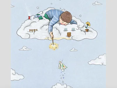 Weekend Plans bonjus cloud dream illo illustration kid lazy magic weekend