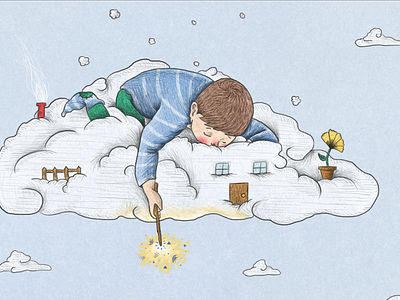 Weekend Plans bonjus cloud dream illo illustration kid lazy magic weekend