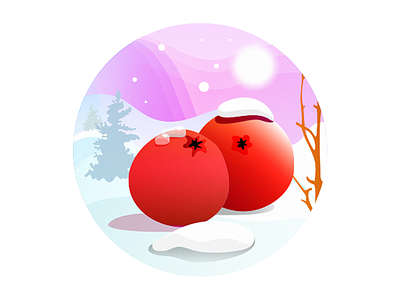 Berry berry flat icon illustration nature red sketch sky ui winter