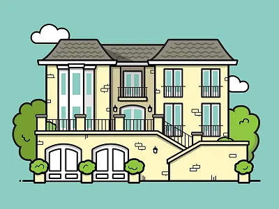 San Francisco Estate — Home Series architecture home house icon illustration mansion san francisco st francis wood vector villa