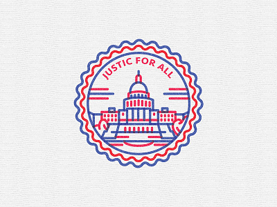 Justice For All america badge building capitol dc icon illustration logo president stamp united states washington