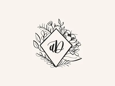 Personal Logo. botanical calligraphy floral illustration logo design personal branding