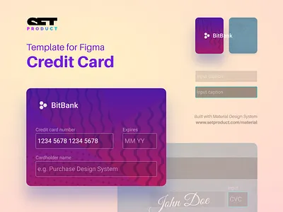 🆓 Credit card template for Figma bank banking billing credit card figma finance input svg template text