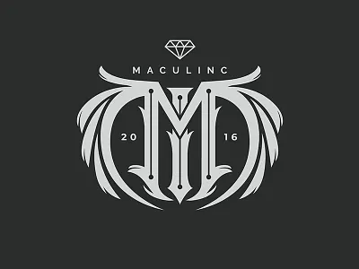 Maculinc logo design alphabet bussines corporate diamond logo typo vector