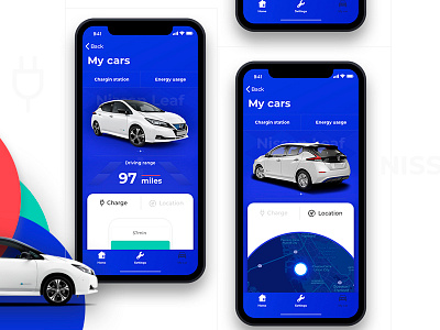 Nissan Leaf app car design electric ios iphonex leaf nissan ui ux