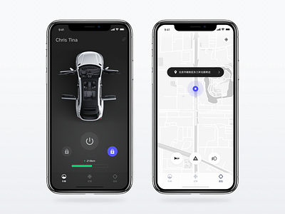 Connected car control app for Singulato app car carux central concept dark dashboard ev radio singulato speed ui