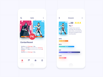 STAR WARS card game app design (2) app card design flat game illustration interface ios ui