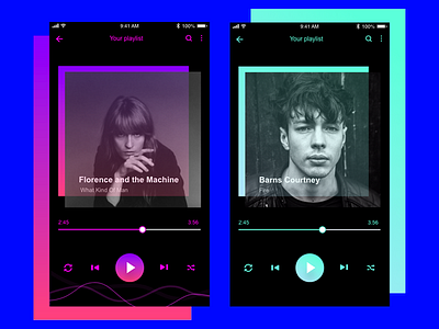 Music Player 2d adobexd app dailyui illustrator iphone photoshop ui uiux ux