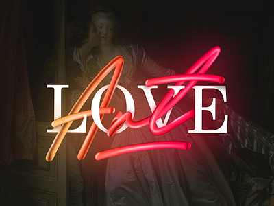 LOVE ART art interlaced lettering jean honore fragonard