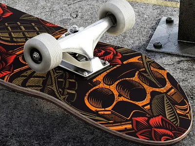 Set of seamless tattoo patterns. longboard design old school seamless background seamless patter skateboard design tattoo vector