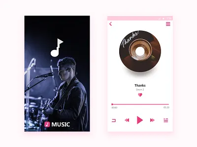 Hello Dribbble music ui
