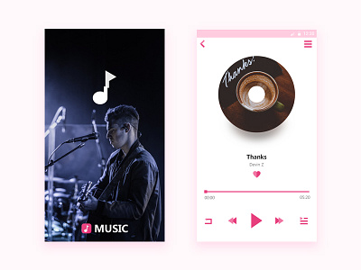 Hello Dribbble music ui