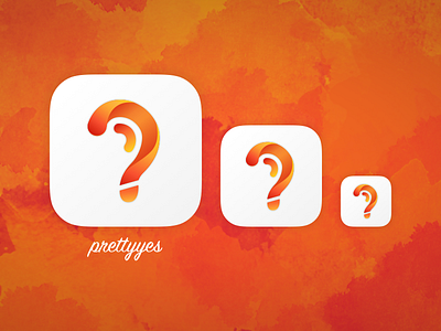 Prettyyes icon app icon orange questionmark watercolor