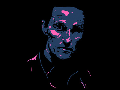 Matthew McConaughey // portrait. alex escu art emotions girl illustration illustrator mcconaughey portrait poster print purple vector