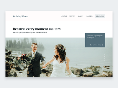 Daily UI: #003 — Landing Page 2d branding concept daily flat landing minimal typography ui user interface web wedding