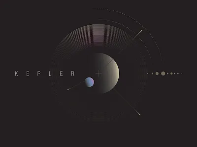 Kepler Orbit illustration kepler line art minimalism observatory nasa space spacecraft stars typography