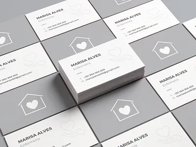 Business Card black business card gray grey heart nurse nursing white
