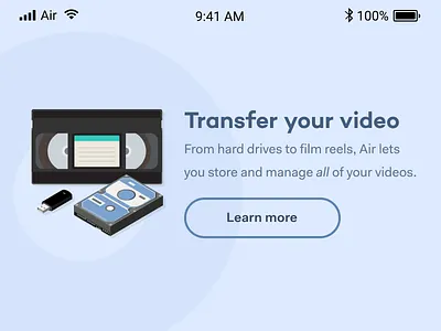 Transfer Video pitch card iphone mobile pitch video