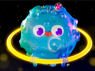 happy planet 3d cinema4d illustration nice photoshop planet smile stars toy universe