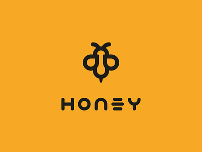 Honey Bee Logo animal bee design fly geometric honey icon logo minimal wings