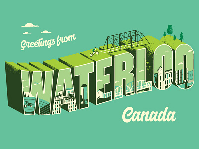 Greetings From Waterloo canada postcard waterloo