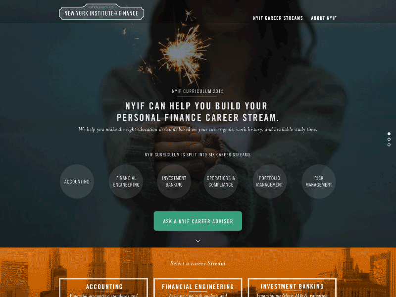New York Institute Of Finance custom frameworks ui design ux design web design