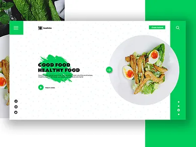 Foodfotie landing page blog food green landingpage minimal ui website