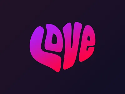 Love bubble heart just for fun love shape typo vector draw