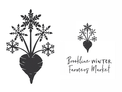 Logo - Brookline Winter Farmers' Market beet design farm farmers market logo radish snow snowflake turnip vegetable winter