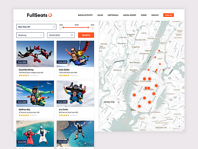 Travel Dashboard animation app dashboard dribbble illustration ios mobile red search skydiving ui ux