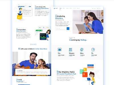 Landing Page - Practica amber blue blue landing page design interaction interface landing page layout ui uiux user interface ux