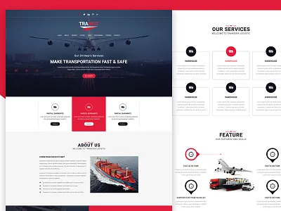 Transit One page Template design mobile app ui ux web design