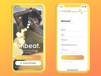 Daily UI #001. Sign Up 001 app beat dailyui design log in music registration sign up ui