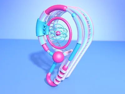 C4D for 9 c4d、pink、blue、visual、ui