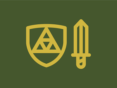Legend of Zelda - Hylian Shield + Master Sword icon icon design illustration legend of zelda link master sword nintendo ocarina shield sword zelda