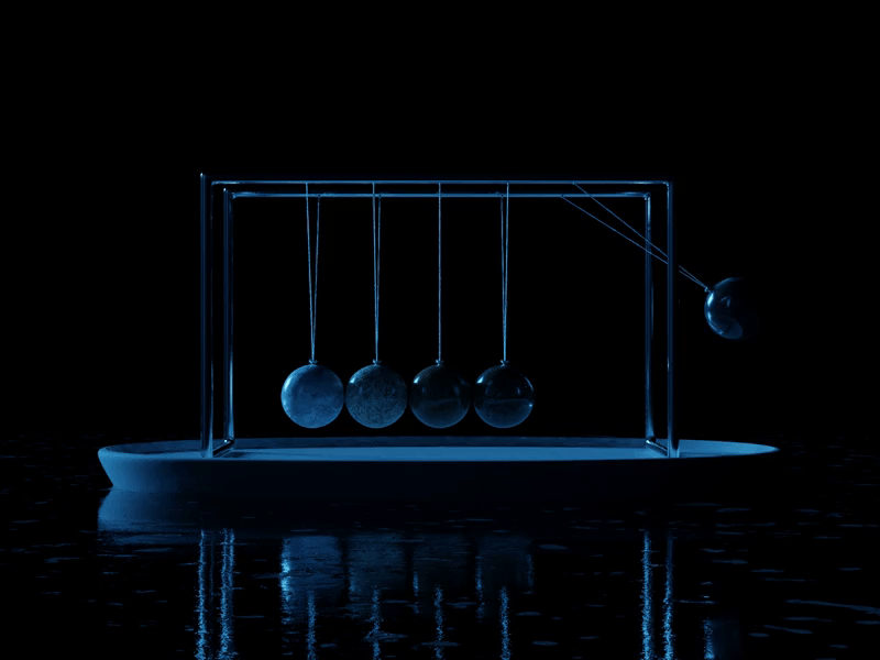 Pendulum Swing loop 3d animation blender loop newtons cradle sendulum swing