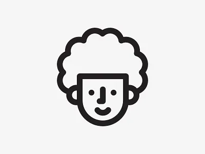 Self-Portrait Icon afro curly hair face icon icon design illustration indian line work illustration self portrait