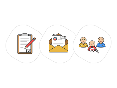 Color Line Icons builder color edit icon illustration line mail pencil people select text workman