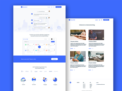 Interact.bot website blue bots site ui ui design ux ux design website