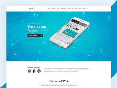 Kayla Bootstrap App Landing Page bootstrap css3 download free html landing page responsive template topapps